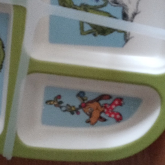 dr seuss Holiday Grinch Bamboo Divided Plate Poshmark